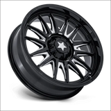 MSA M55 Commander UTV Gloss Black Milled Wheels Cast Aluminum - 20x7 / 5x114.3/5x4.5