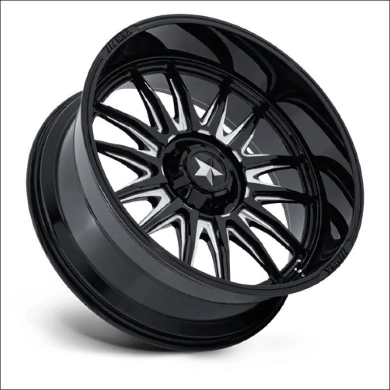 MSA M55 Commander UTV Gloss Black Milled Wheels Cast Aluminum - 20x7 / 4x137/4x156