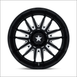 MSA M55 Commander UTV Gloss Black Milled Wheels Cast Aluminum - 24x7 / 5x114.3/5x4.5