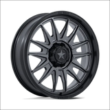 MSA M55 Commander UTV Matte Gunmetal with Black Lip Wheels Cast Aluminum - 18x7 / 5x114.3/5x4.5 / 10