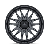 MSA M55 Commander UTV Matte Gunmetal with Black Lip Wheels Cast Aluminum - 22x7 / 4x137/4x156