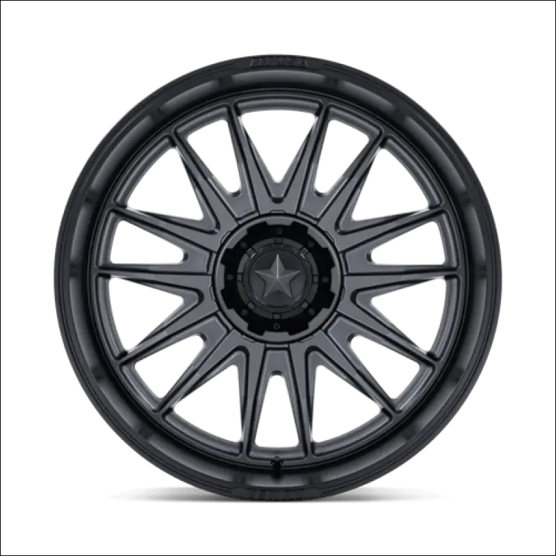 MSA M55 Commander UTV Matte Gunmetal with Black Lip Wheels Cast Aluminum - 24x7 / 5x114.3/5x4.5