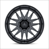 MSA M55 Commander UTV Matte Gunmetal with Black Lip Wheels Cast Aluminum - 24x7 / 5x114.3/5x4.5