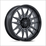 MSA M55 Commander UTV Matte Gunmetal with Black Lip Wheels Cast Aluminum - 15x7 / 5x114.3/5x4.5 / 10