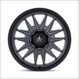 MSA M55 Commander UTV Matte Gunmetal with Black Lip Wheels Cast Aluminum - 22x7 / 5x114.3/5x4.5