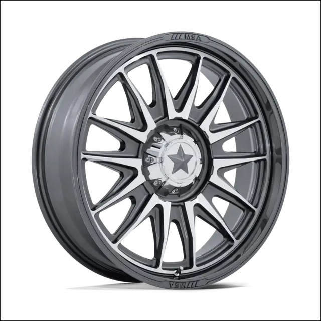 MSA M55 Commander UTV Platinum with Machined Face Wheels Cast Aluminum - 15x7 / 5x114.3/5x4.5 / 10