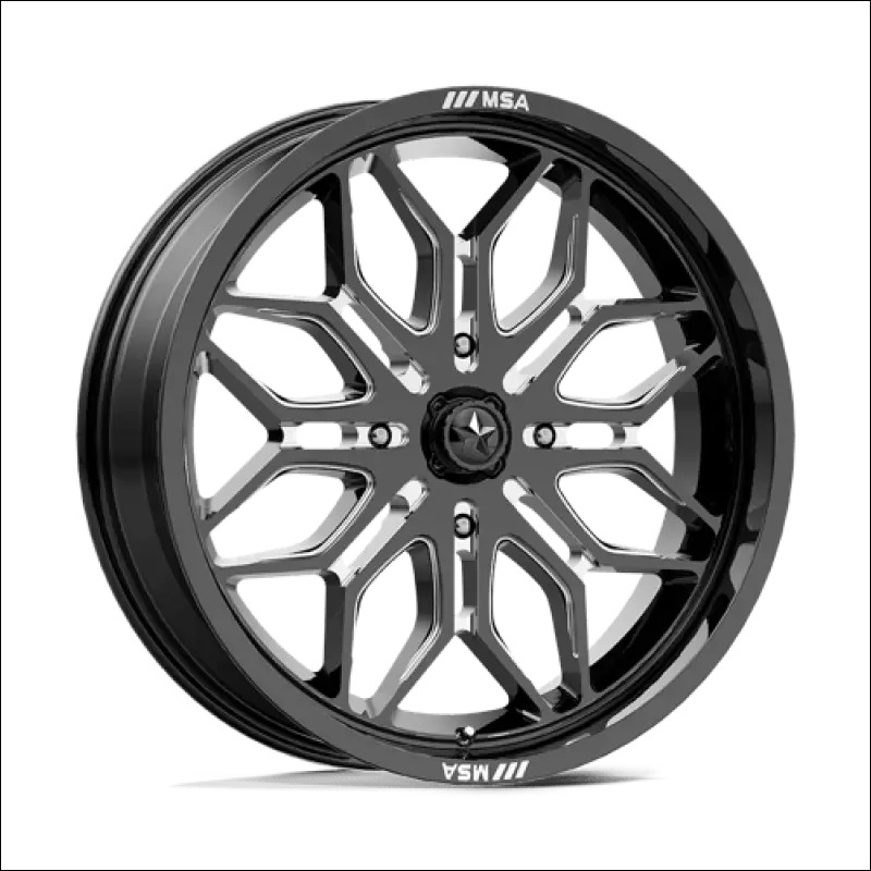 MSA Sniper M47 Black Milled UTV Rims - 24x7 / 4x137 / 10 - Wheels
