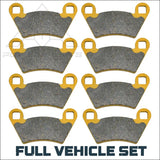 Polaris Ranger 400/500/570/650/700/800 Mid-Size 2004-2022 Ceramic Brake Pad Set - Vehicle Parts & Accessories