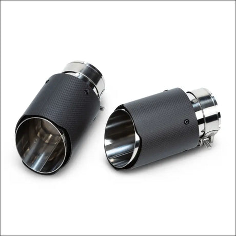 Polaris RZR Pro R Magnum Twin-Exit Exhaust - Brushed Stainless Finish / Blued Twin Tip / Black Heatshield w/ Orange