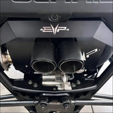 Polaris RZR Pro R Magnum XR Series Twin-Exit Exhaust - Brushed Stainless Finish / Twin Tip / Heatshield w/ Accent