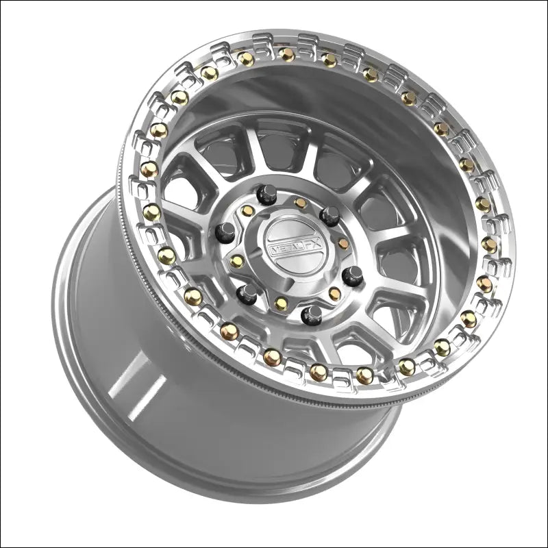 Rampage 6R Beadlock | Gloss Silver Machined - 15x10 | +0mm/5 + 5 | 6x5.5 | 78845 (Maverick R)