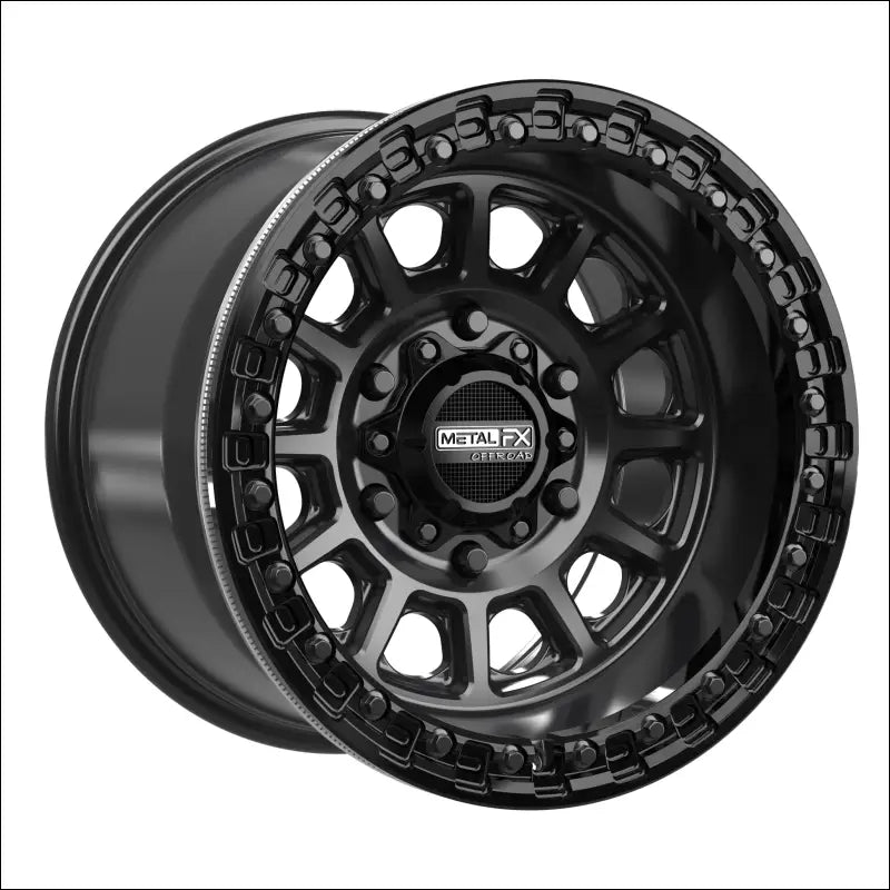 Rampage 6R Beadlock | Satin Black w/ Gloss Ring