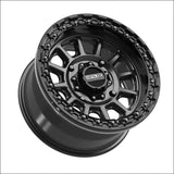 Rampage Beadlock | Satin Black w/ Gloss Ring - 15x8 | 0mm/4 + 4 | 4x156 | 78822 (Kawasaki / Polaris / Yamaha 2019+