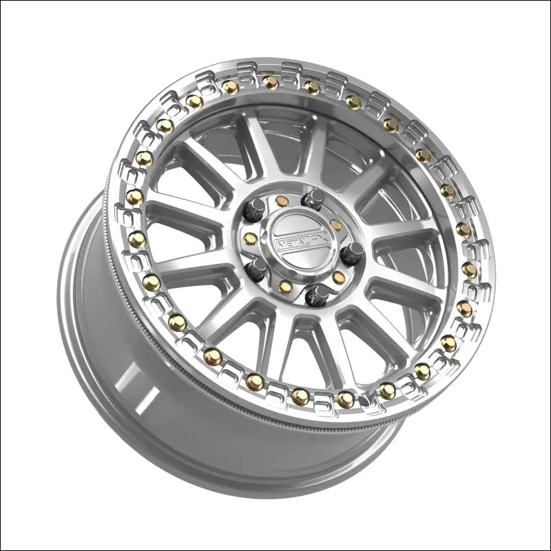 Rampage R Beadlock | Gloss Silver Machined - 15x7 | +38mm/5 + 2 | 5x4.5 | 78809 (Polaris 5-Lug / Segway Super Villain)