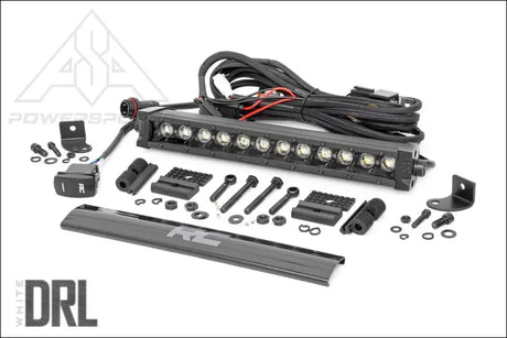 Rough Country 70712BLDRLA 12 Inch Black Series LED Light Bar | Single Row | Amber DRL - Lighting