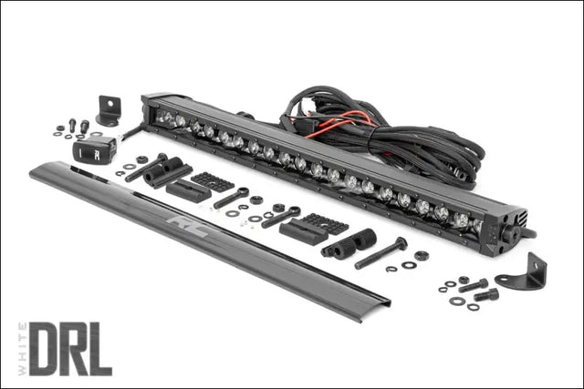 Rough Country 70720BLDRLA 20 Inch Black Series LED Light Bar | Single Row | Amber DRL - Lighting