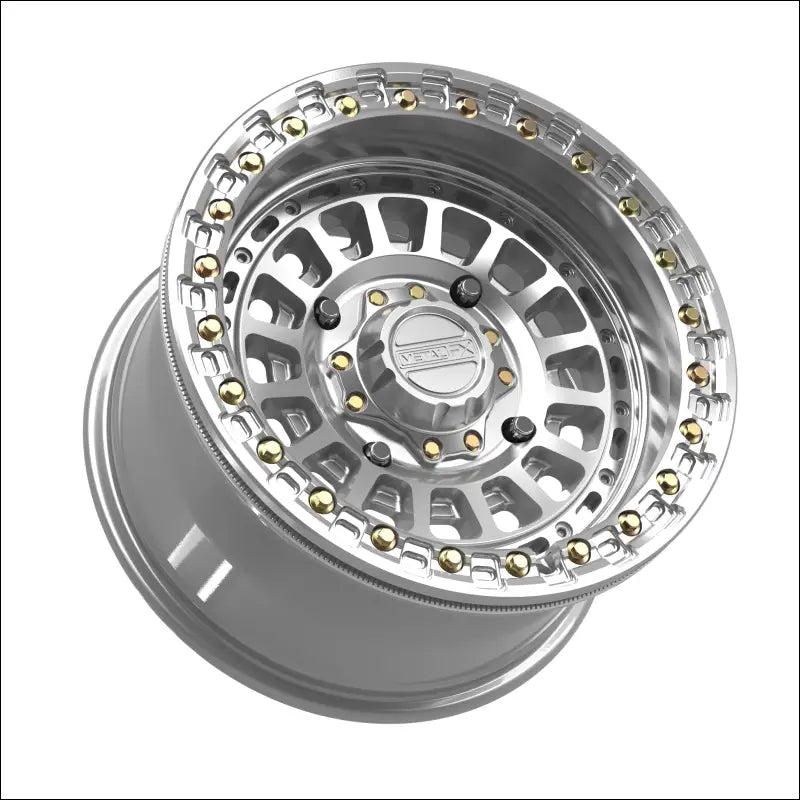 Sicario Beadlock | Gloss Silver Machined - 15x8 | 0mm/4 + 4 | 4x156 | 78904 (Kawasaki / Polaris / Yamaha 2019+ / Speed)