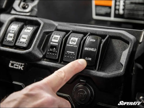 SuperATV Can-Am Defender Maxdrive Power Flip Windshield