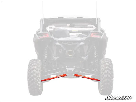 SuperATV Can-Am Maverick X3 Tubed Radius Arms - Lower (2 Rods) / 64 Inch Wide / Red - Rods