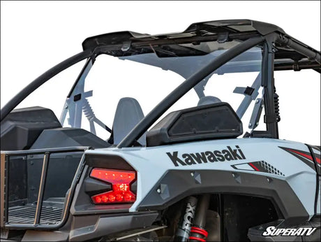 SuperATV Kawasaki Teryx KRX 1000 Rear Windshield - No Print / Scratch Resistant Polycarbonate - Light Tint