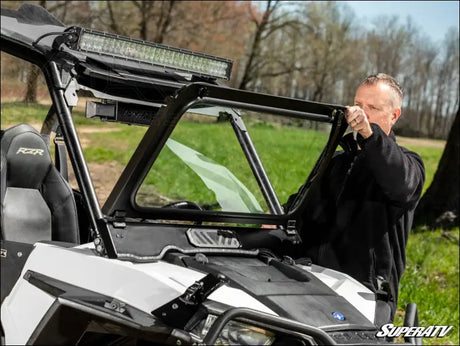 SuperATV Polaris RZR S 1000 Flip Down Glass Windshield