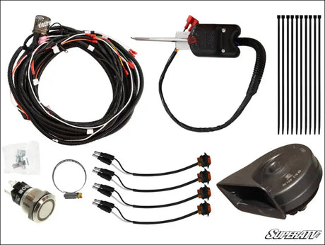 SuperATV Polaris RZR XP 1000 Plug and Play Turn Signal Kit - Steering Column Dash Horn / 4 Seat with Ride Command