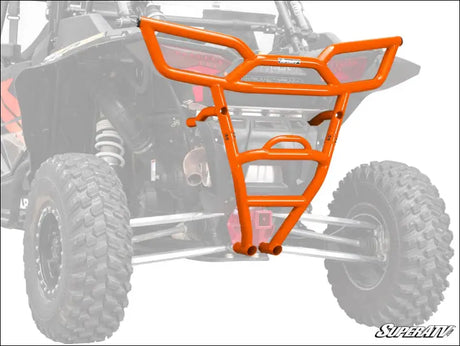 SuperATV Polaris RZR XP 1000 Rear Bumper With Receiver Hitch - 2014-2017 (with 16mm socket) / Black / Orange - Bumpers