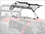 SuperATV Polaris RZR XP Scratch-Resistant Flip Windshield - Scratch Resistant Polycarbonate - Clear