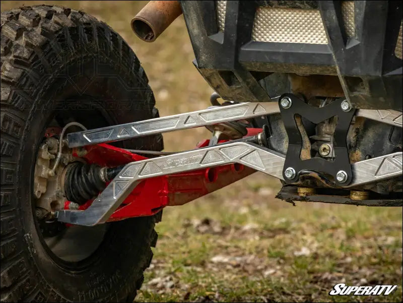 SuperATV Polaris RZR XP Turbo High Clearance Billet Aluminum Radius Arms - Rods