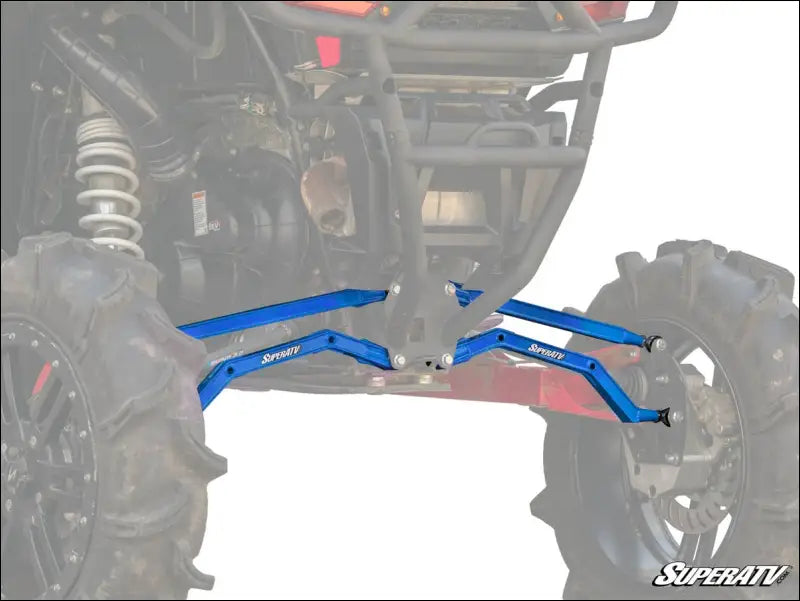 SuperATV Polaris RZR XP Turbo High Clearance Boxed Radius Arms - Voodoo Blue - Rods