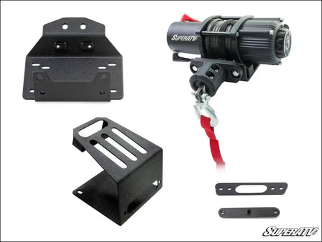SuperATV Polaris RZR XP Turbo S Winch Mount - No Bumper / 3500 lb