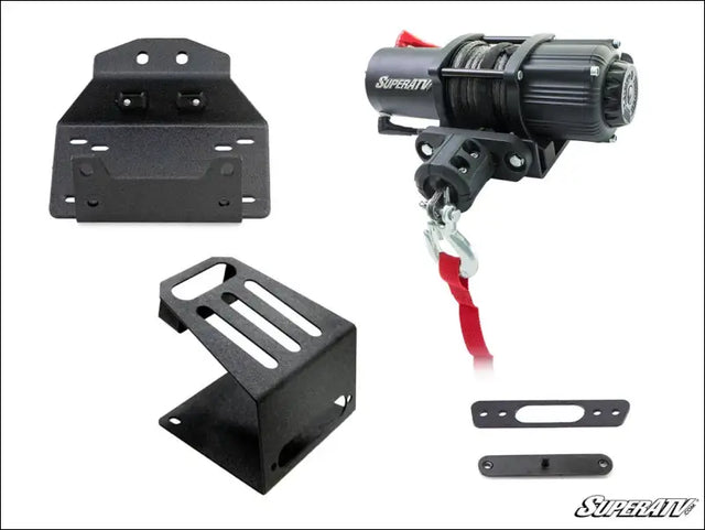 SuperATV Polaris RZR XP Turbo S Winch Mount - No Bumper / 3500 lb