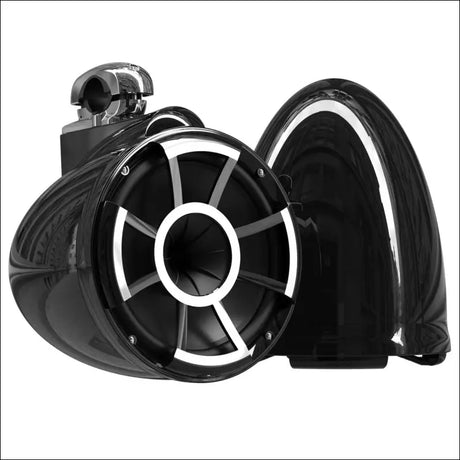 Wet Sounds Revolution Series 10’’ Black Tower Speakers - Fixed Clamp Mini (1’’ - 1 7/8’’) - Audio