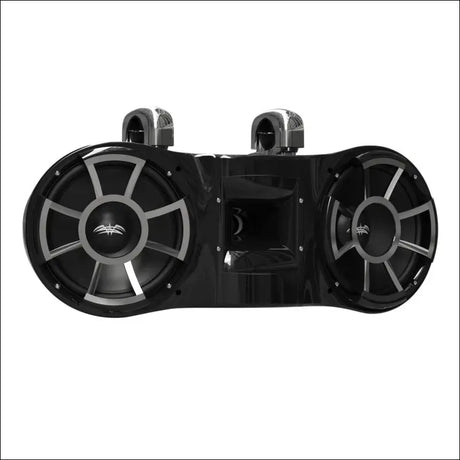 Wet Sounds Revolution Series Dual 10’’ Black Tower Speaker - Fixed Clamp (1 7/8’’ - 3’’) - Audio