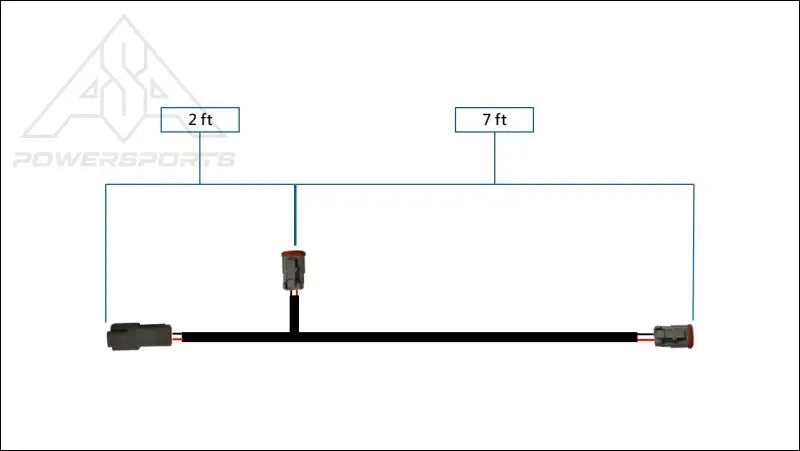 Y-Splitter Wire Extension - Dual LED Lights - 2ft / 7ft - Back up Light