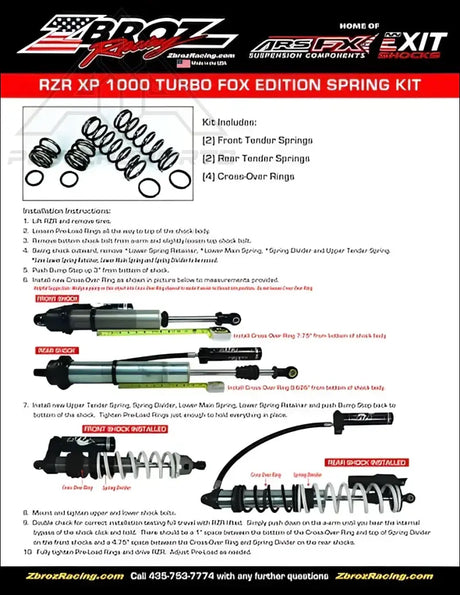 Zbroz Polaris RZR XP 1000/XP4 1000 Tender Spring Kit - spring