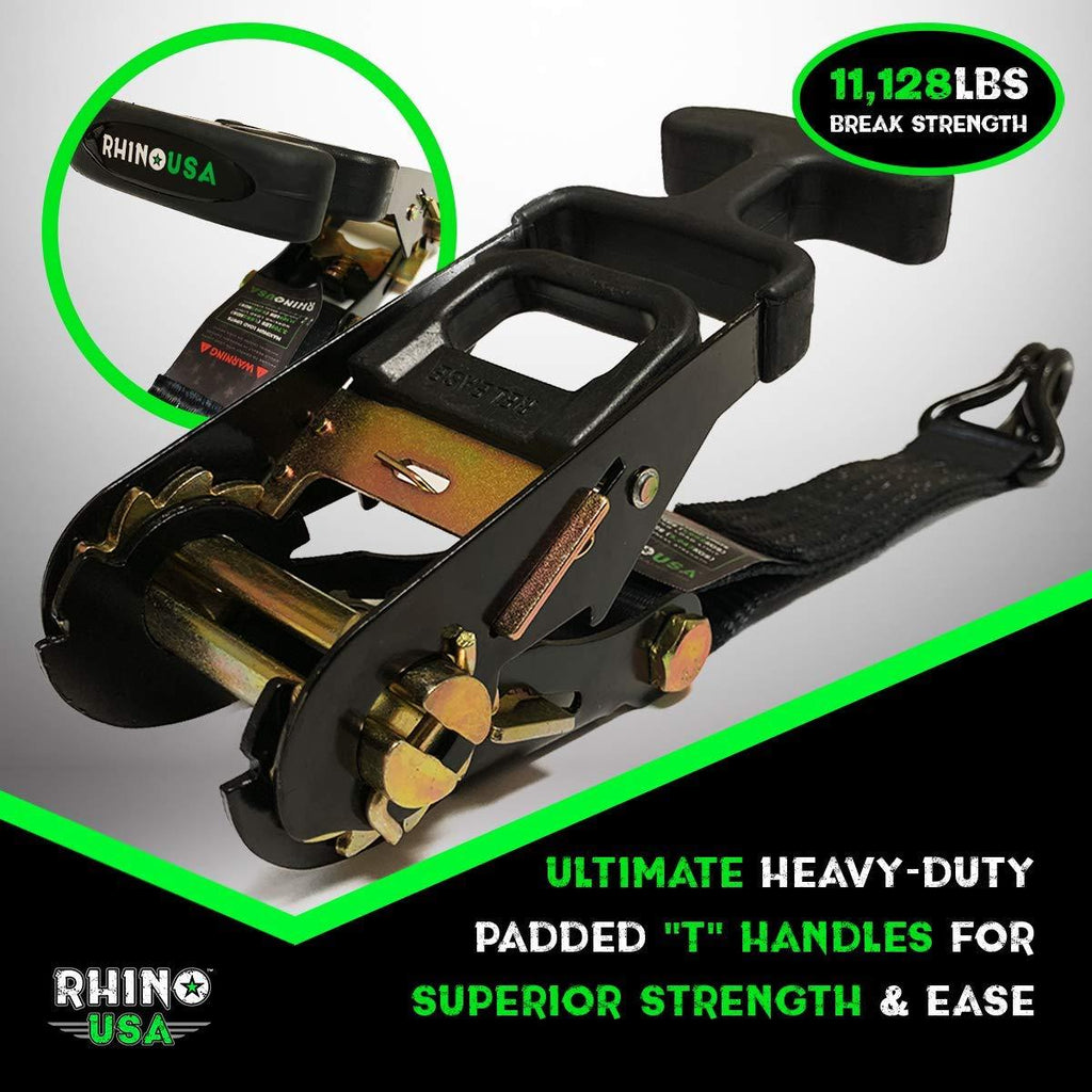 Rhino USA Trailer Ratchet Straps Kit - 11,128Lb Guaranteed Break
